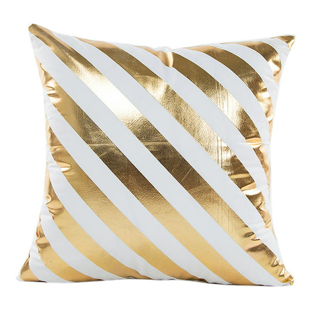 Gold Foil Print Black Pillow Case Waist Throw Cushion Cover Sofa Bed Home Decor